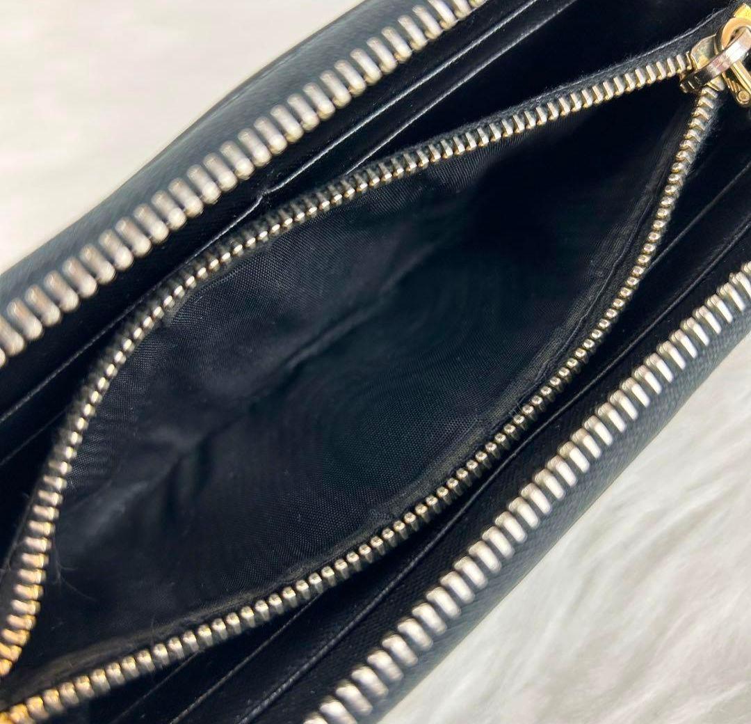 【人気✨】プラダ 長財布 サフィアーノレザー ラウンドファスナー 黒色