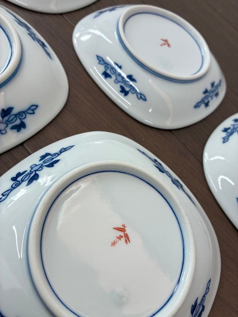 【未使用】有田焼 其泉窯 春秋紋 銘々皿 賞美堂本店5枚セット