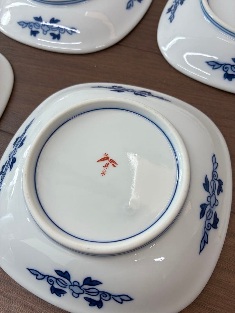 【未使用】有田焼 其泉窯 春秋紋 銘々皿 賞美堂本店5枚セット