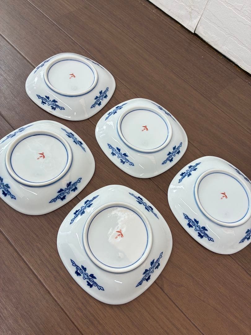 【未使用】有田焼 其泉窯 春秋紋 銘々皿 賞美堂本店5枚セット
