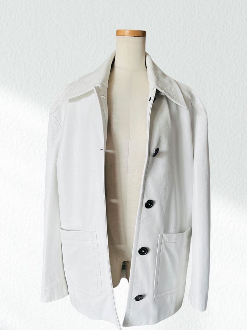 MERYLL ROGGE レザー ジャケット 白 36 メリルロッゲ