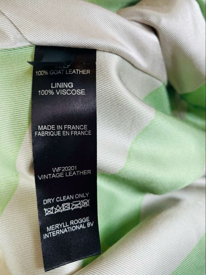 MERYLL ROGGE レザー ジャケット 白 36 メリルロッゲ