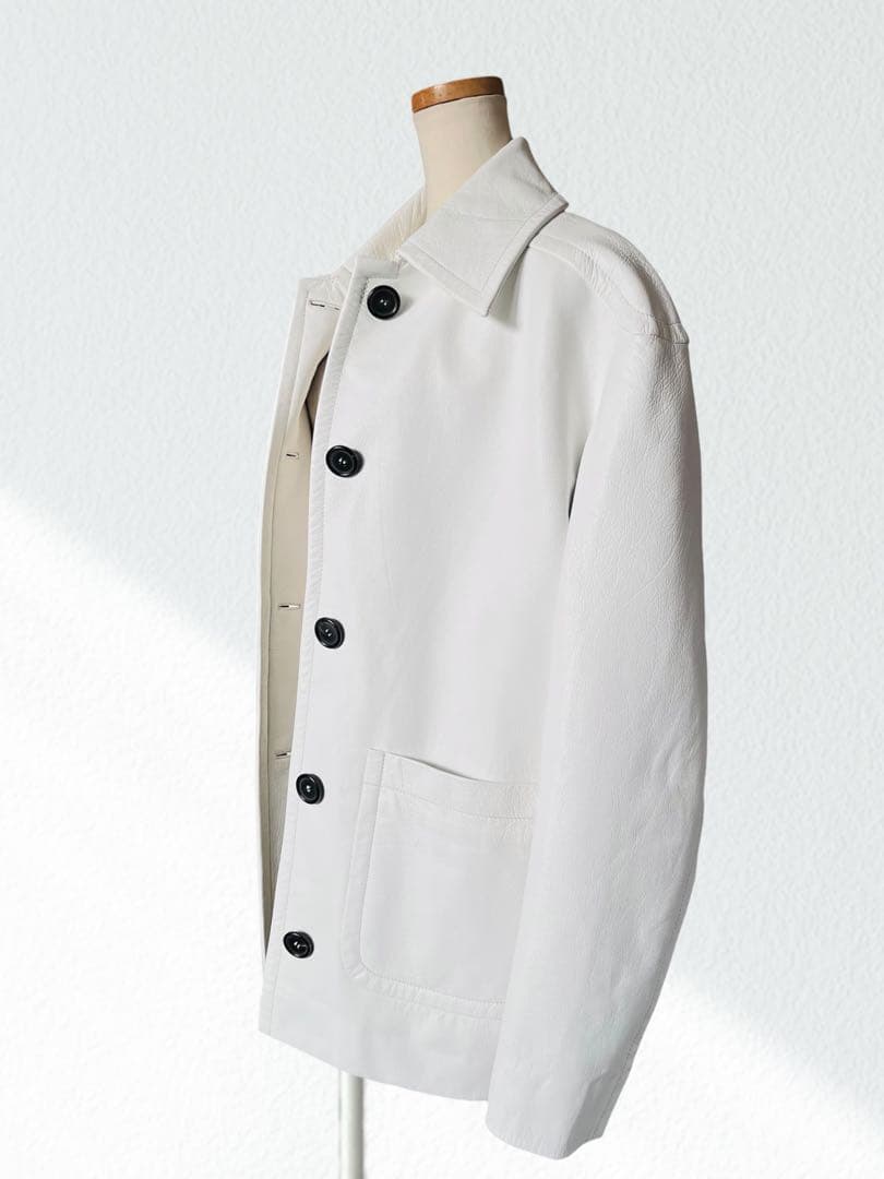 MERYLL ROGGE レザー ジャケット 白 36 メリルロッゲ