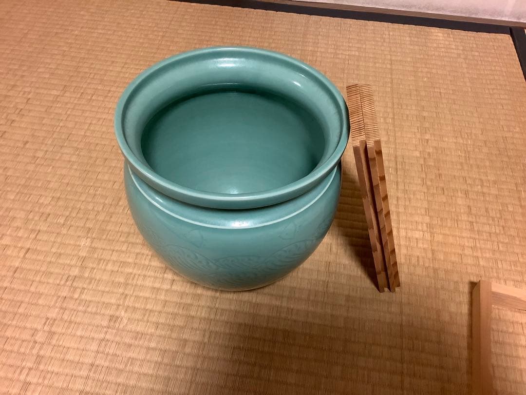 茶道具セット 青緑色 陶器製
