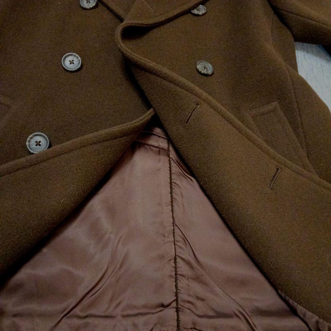 【美品】Ralph Lauren カシミヤ混 日本製　Pコートブラウン Ｌ13