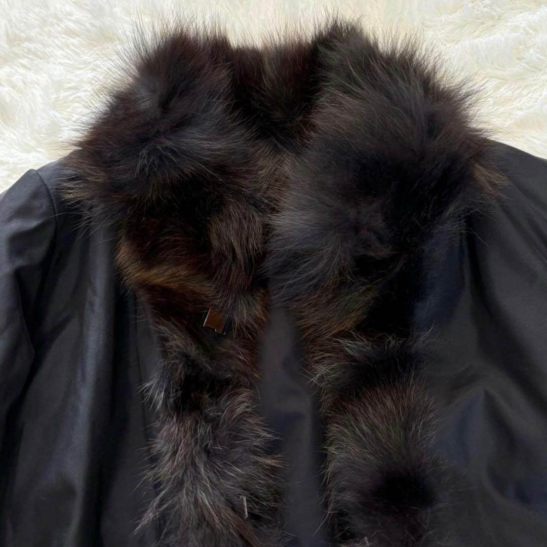 【美品】BALMAIN コート　シルクブルーフォックス　リバーシブル2way