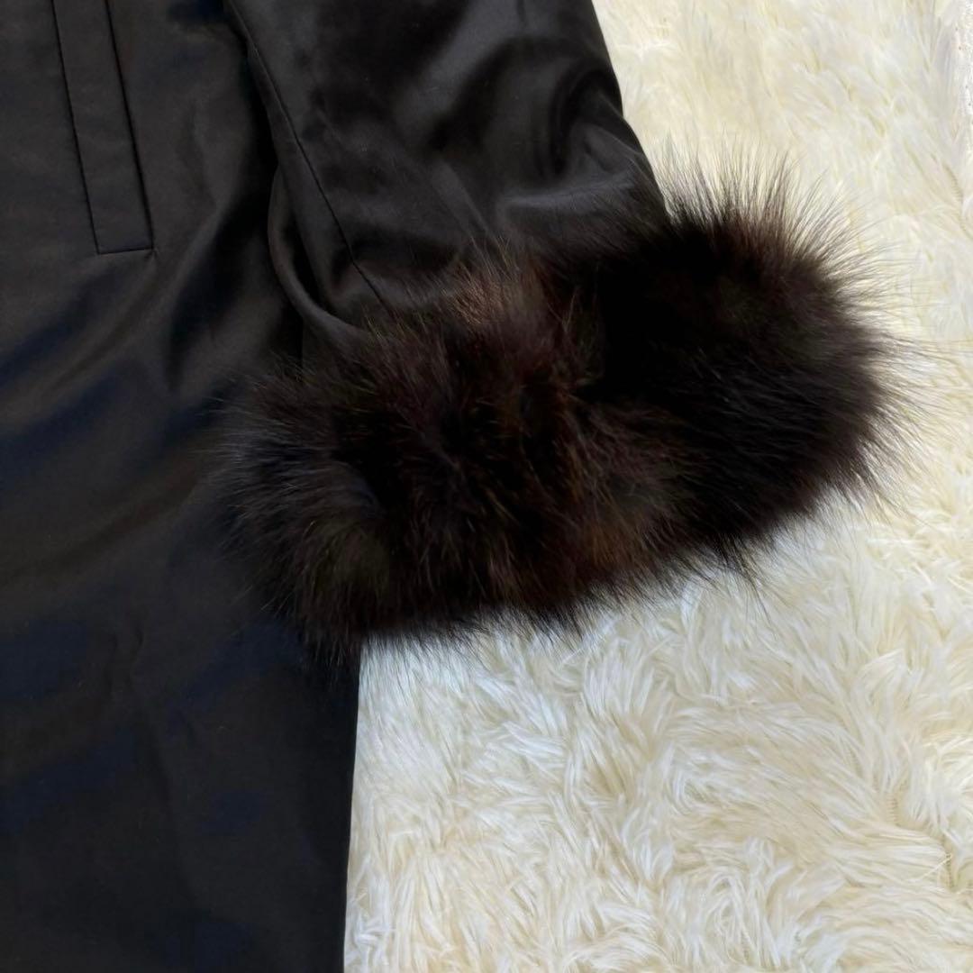 【美品】BALMAIN コート　シルクブルーフォックス　リバーシブル2way