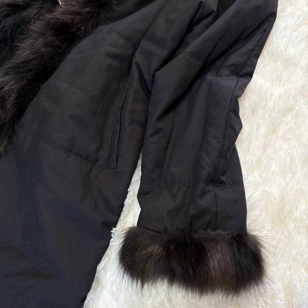 【美品】BALMAIN コート　シルクブルーフォックス　リバーシブル2way