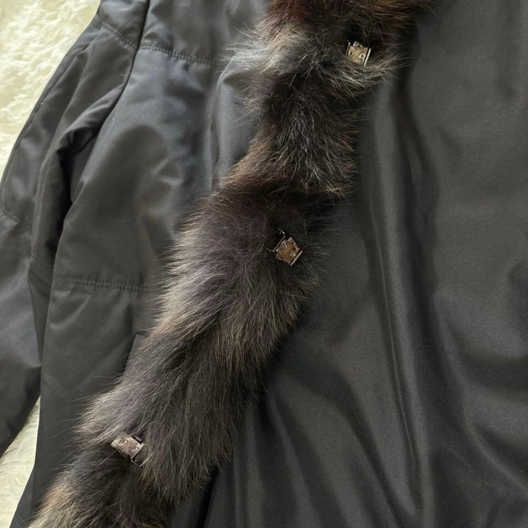 【美品】BALMAIN コート　シルクブルーフォックス　リバーシブル2way