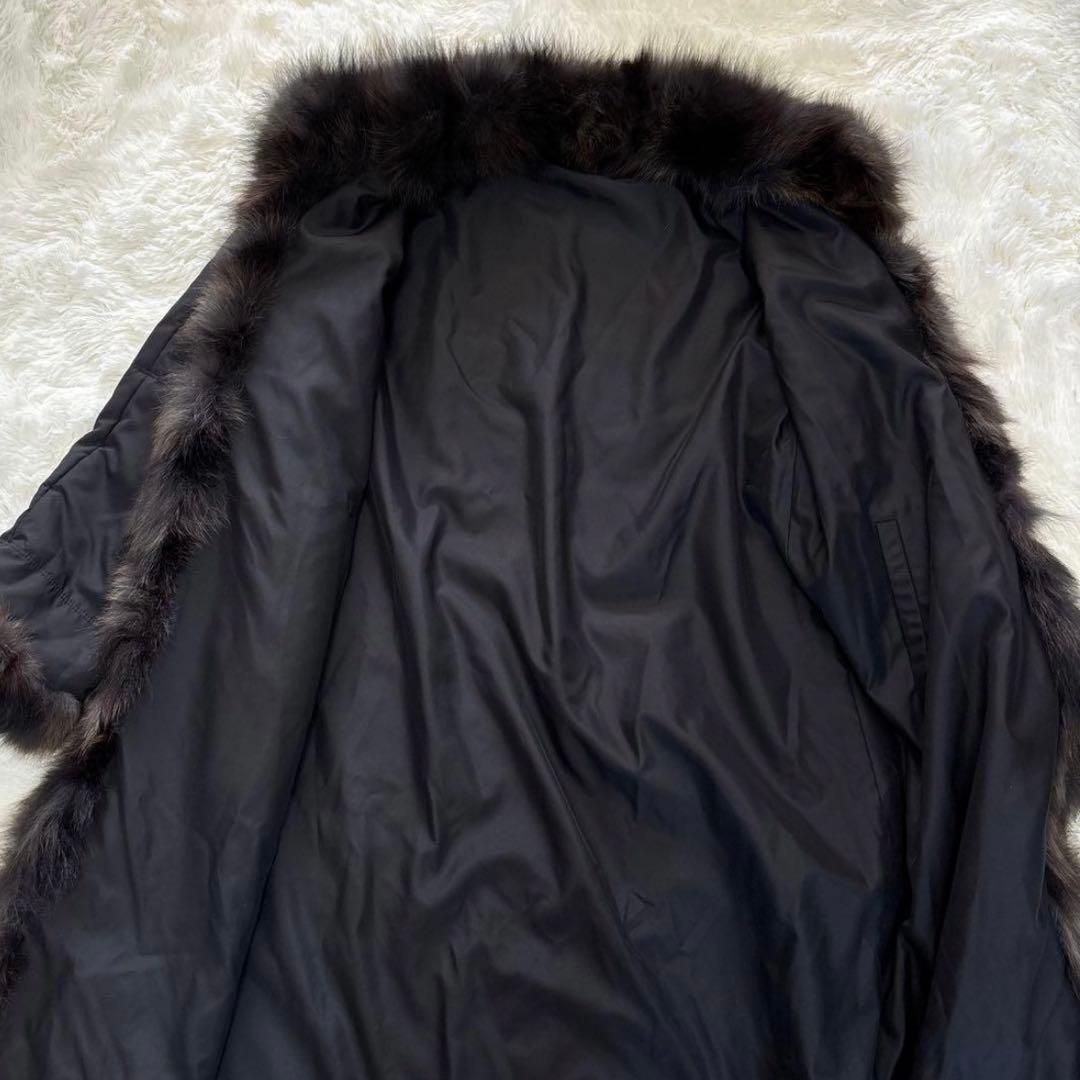 【美品】BALMAIN コート　シルクブルーフォックス　リバーシブル2way