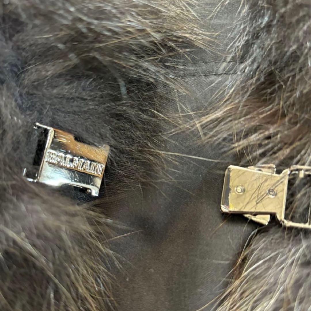 【美品】BALMAIN コート　シルクブルーフォックス　リバーシブル2way