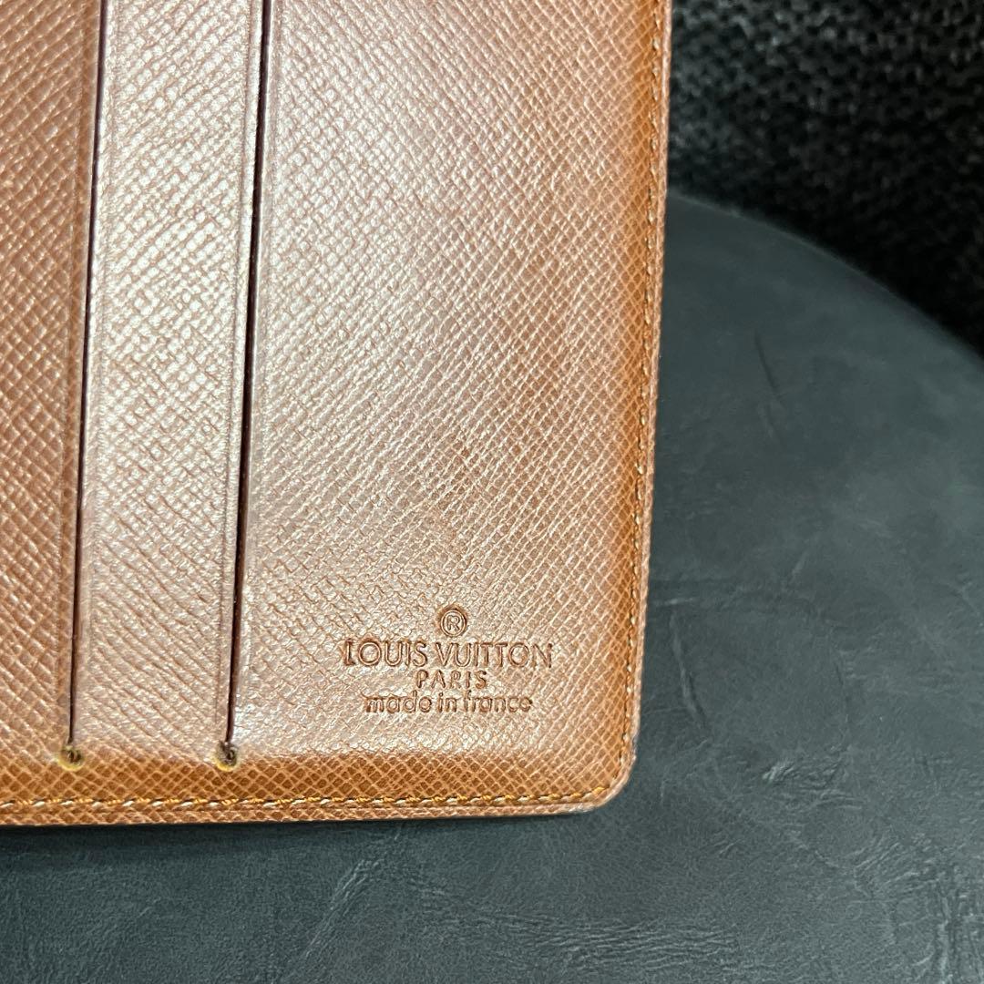 ルイヴィトン☆モノグラム パスケース 札入れ 二つ折り財布 ブラウン