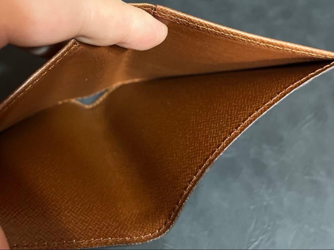 ルイヴィトン☆モノグラム パスケース 札入れ 二つ折り財布 ブラウン