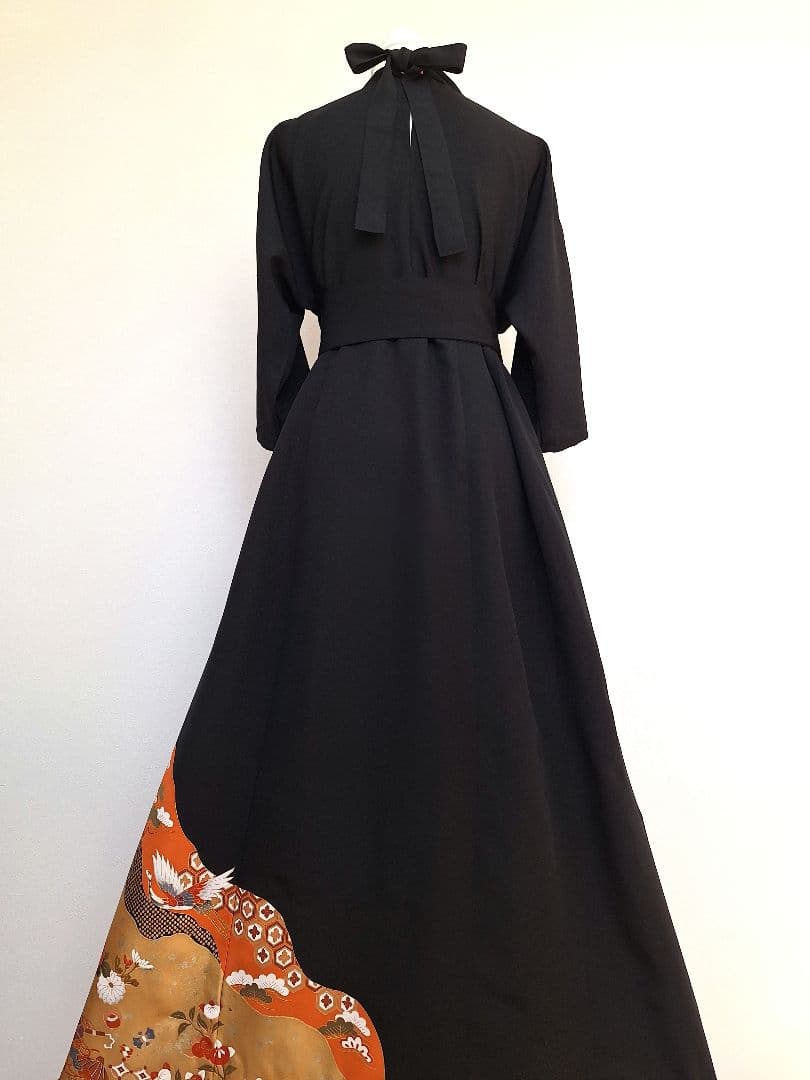 着物リメイクワンピース3685