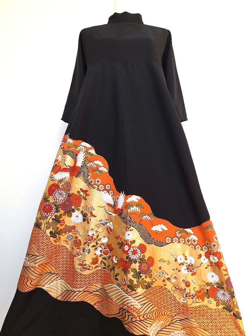 着物リメイクワンピース3685