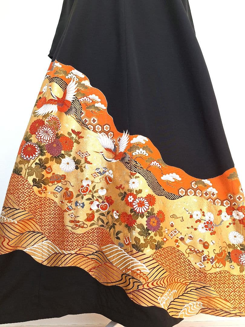 着物リメイクワンピース3685