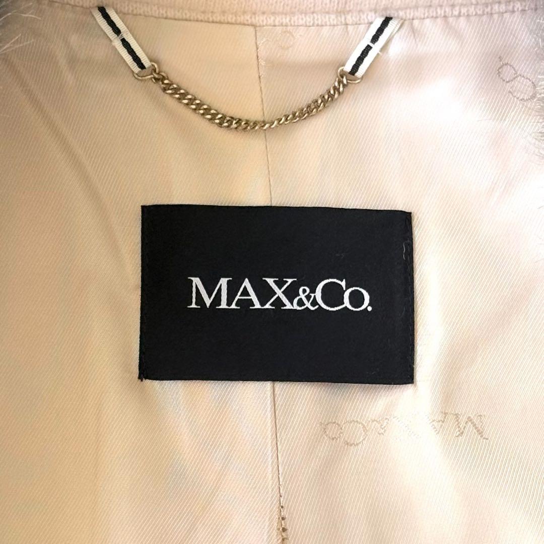 現行モデル✨大きめサイズ46　マックスマーラ　ファーコート　ミドル丈　ベージュ