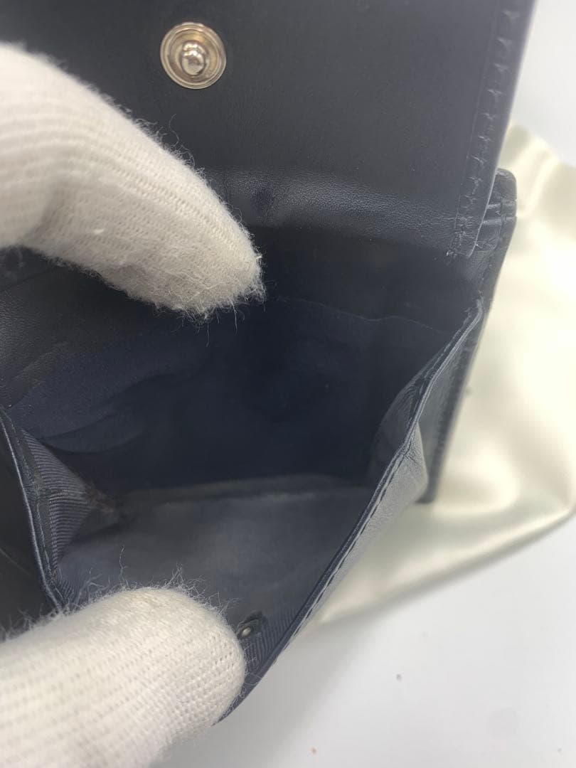 美品　グッチ　シマレザー　ドリアン　二つ折り財布　ブラック　金具　メンズ　GG