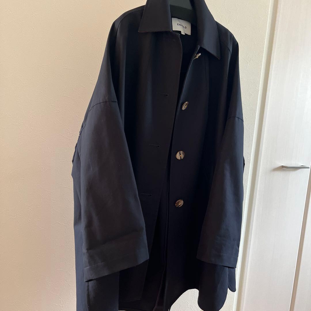 ENFOLD COTTON DOUBLE ステンカラーボックスコート