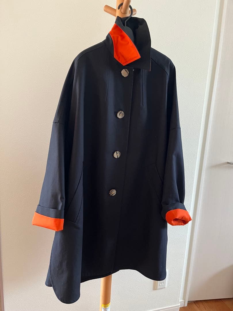 ENFOLD COTTON DOUBLE ステンカラーボックスコート