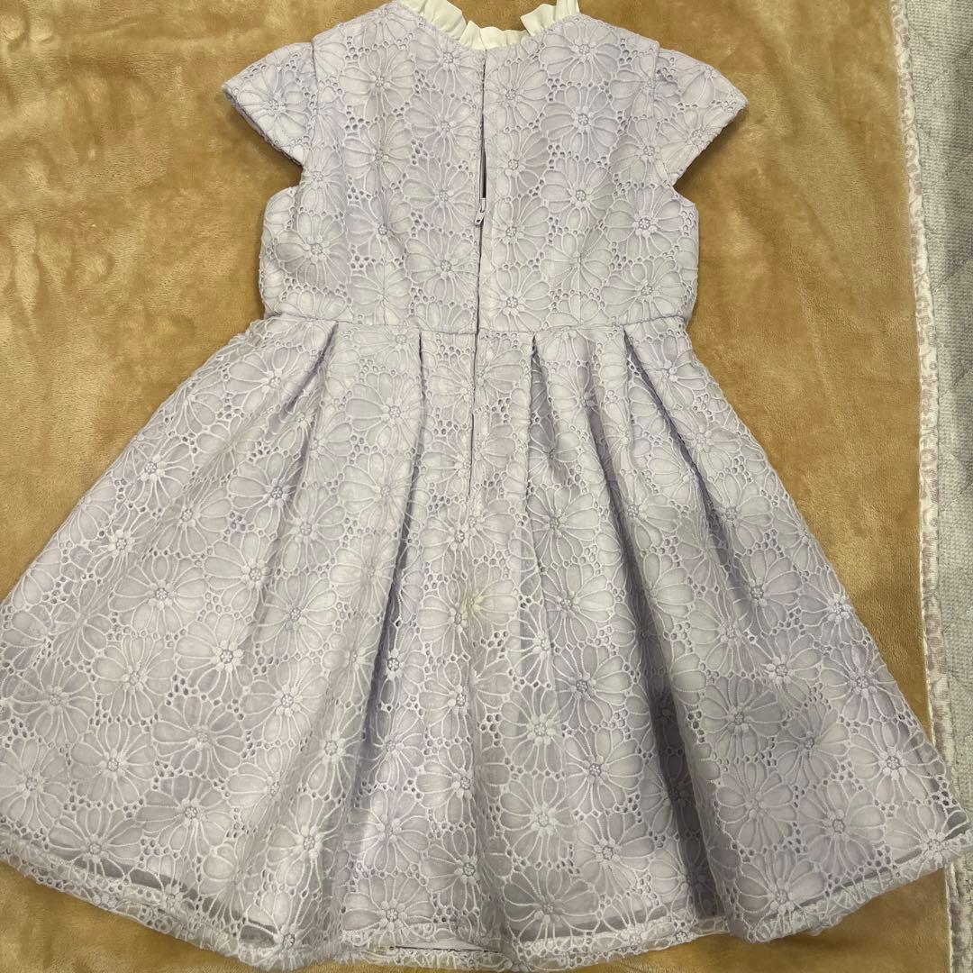 薄紫色 花柄刺繍 ドレスとジャケットセット