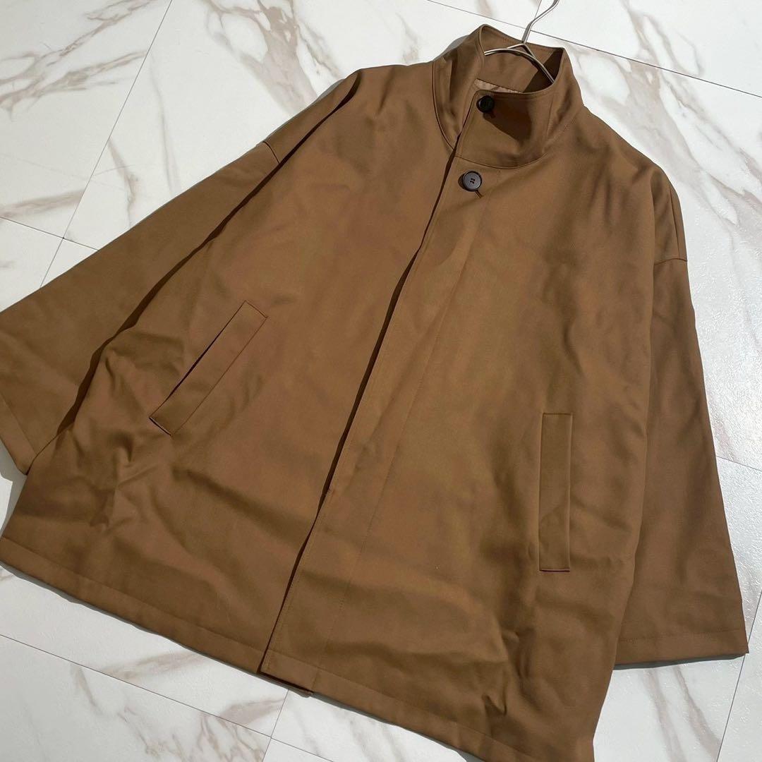 【極美品✨24AW】かぐれ ウールスタンドカラーワイドコート キャメル フリー