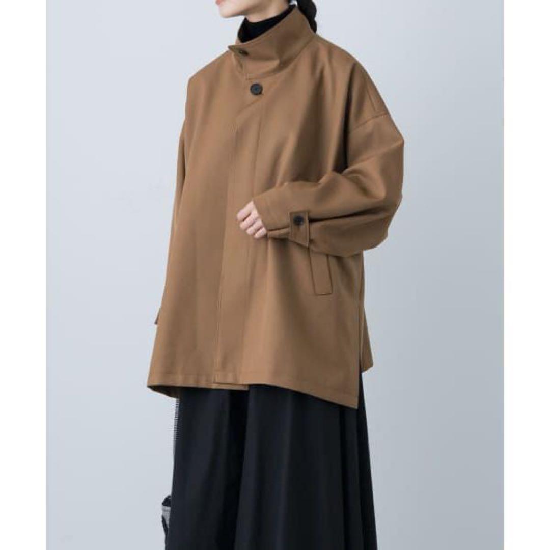 【極美品✨24AW】かぐれ ウールスタンドカラーワイドコート キャメル フリー