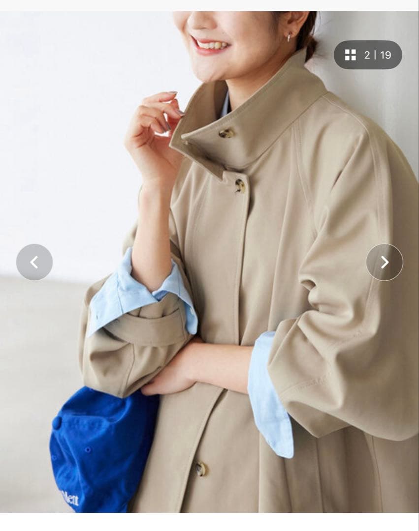 SLOBE IENAスロープイエナ　テントラインショートコート　ベージュ