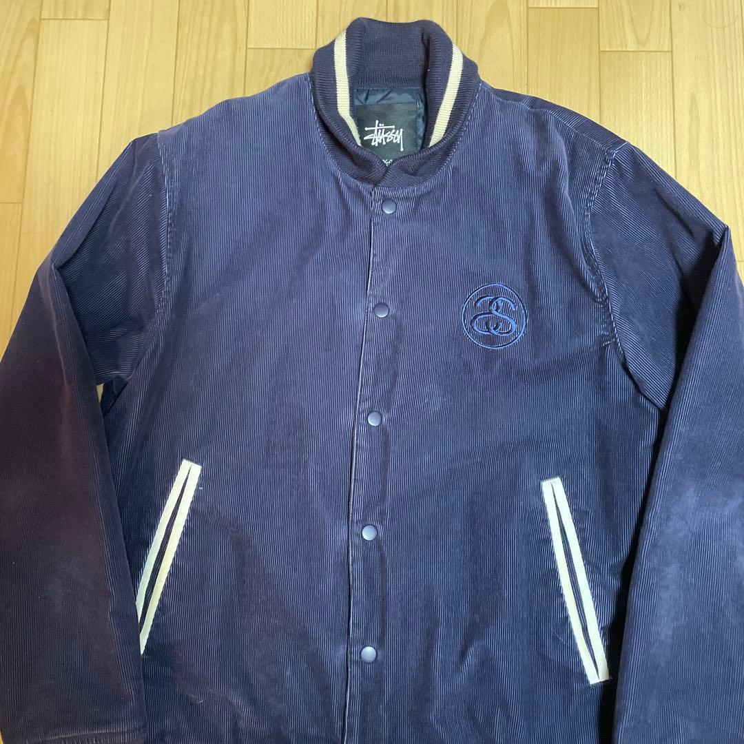 Stussy 00s ssリンク コーデュロイスタジャン　Lサイズ　ネイビー