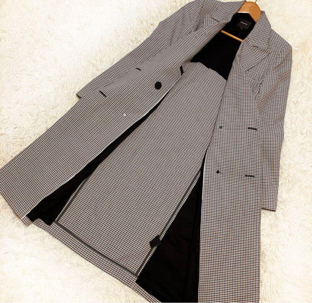 美品 現行ダグ✨Theory 千鳥　ロング　チェスターコート　ダブル