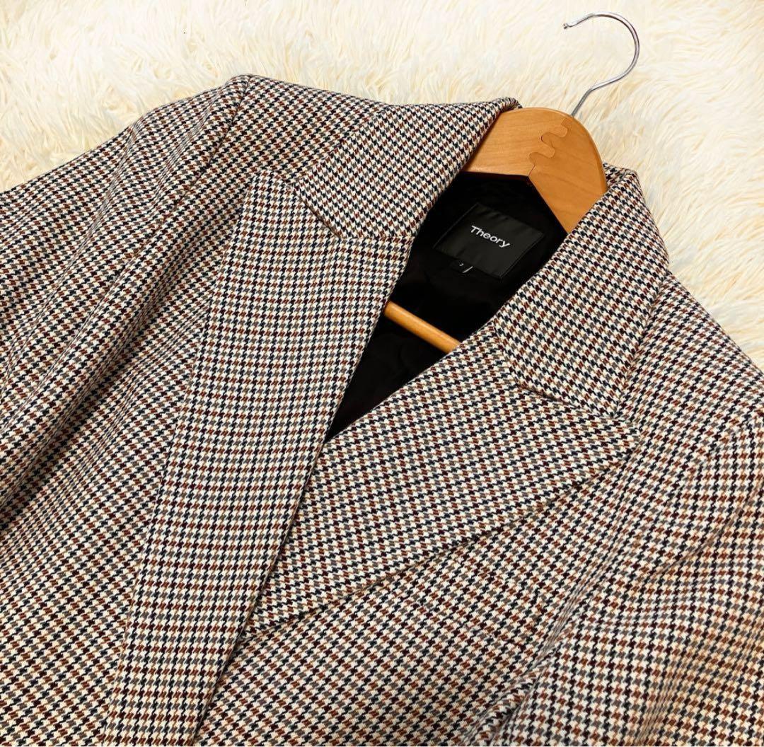 美品 現行ダグ✨Theory 千鳥　ロング　チェスターコート　ダブル