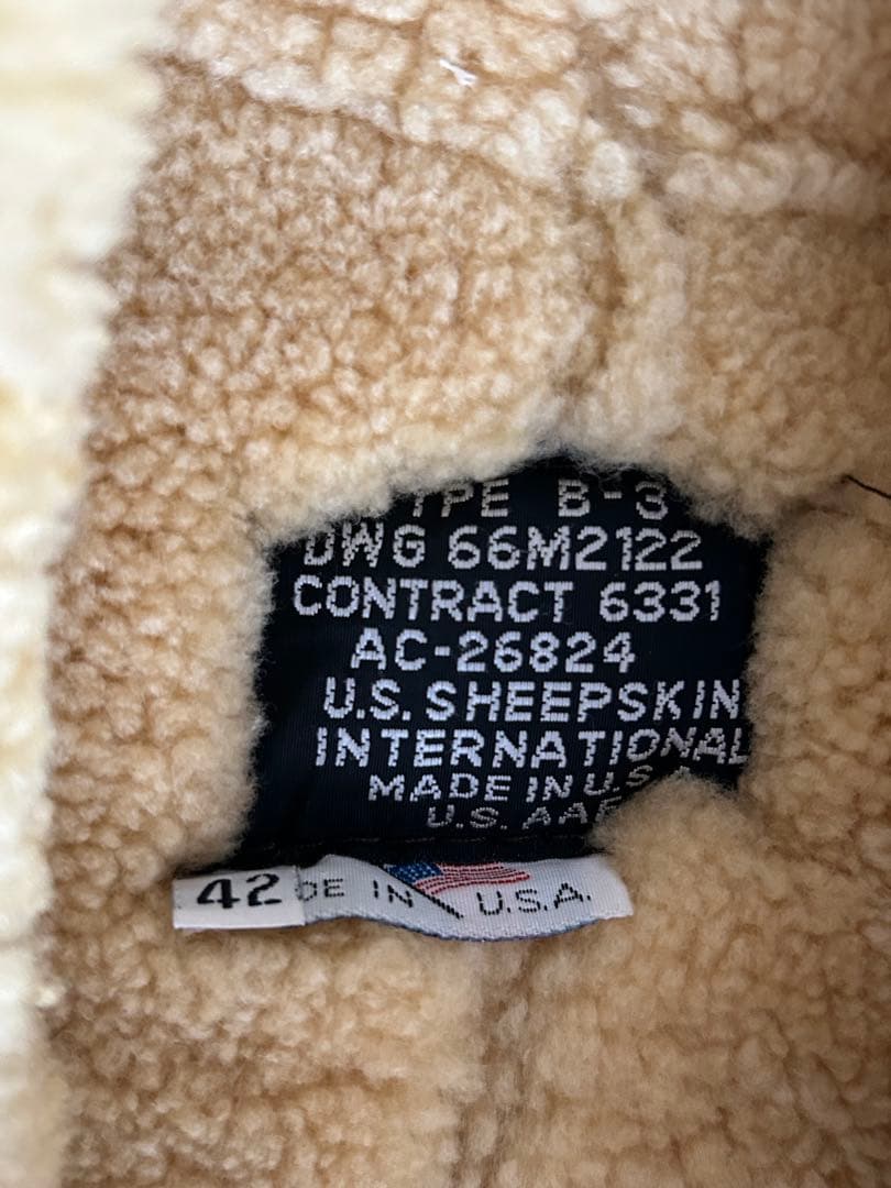 フライトジャケット　B-3 42 MADE IN USA