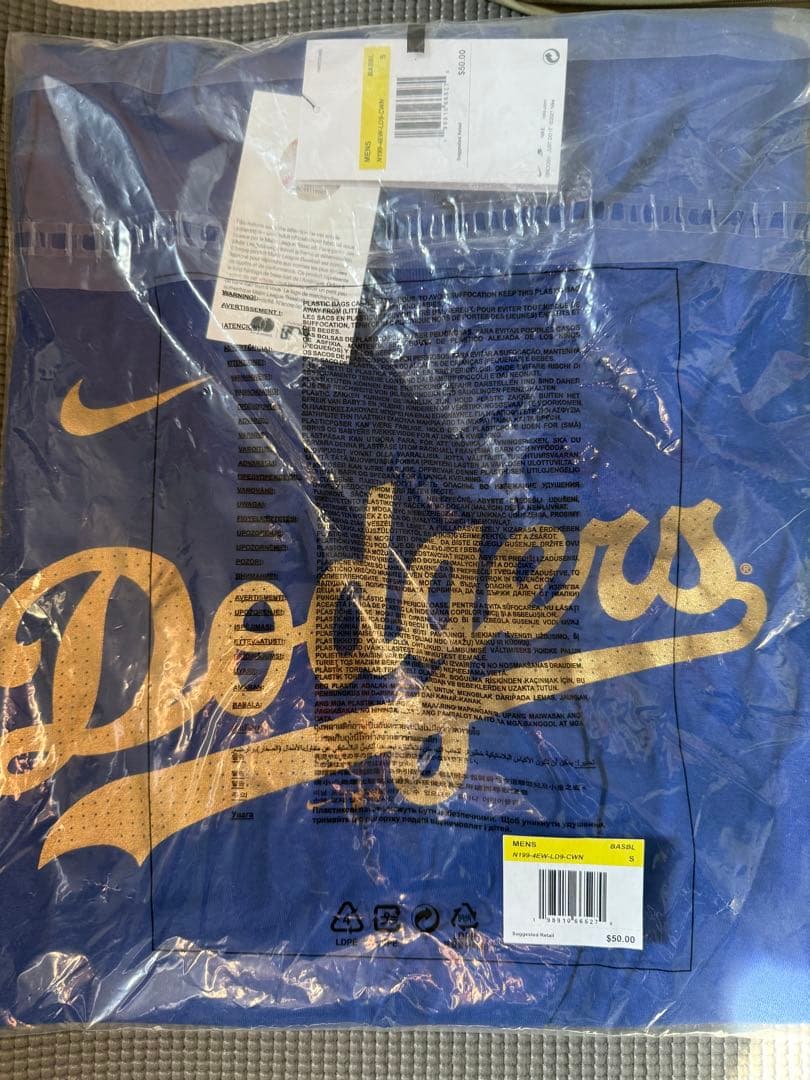 【正規品】 ドジャース WS優勝記念 ゴールド 大谷翔平 ナンバーTシャツS