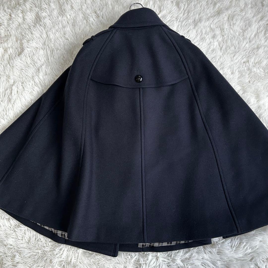 【極美品】バーバリーブルーレーベル ケープ　ポンチョ　コート ノバチェック　40