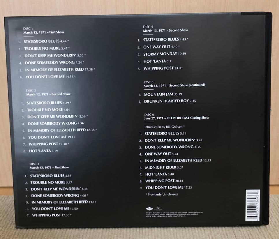 オールマン・ブラザーズ・バンド/The 1971 Fillmore East