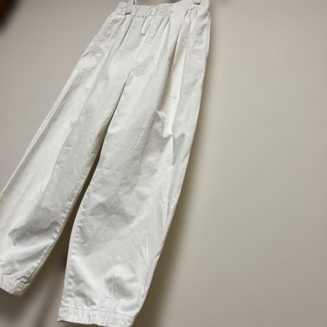 かぐれ　コットンクロップドパンツ　白