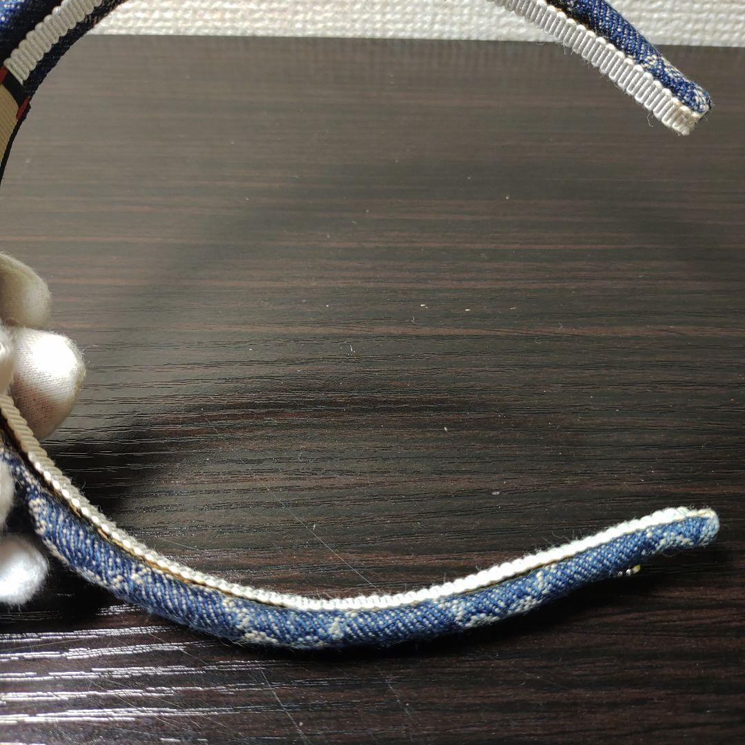 GUCCI　カチューシャ　GG柄　デニム地