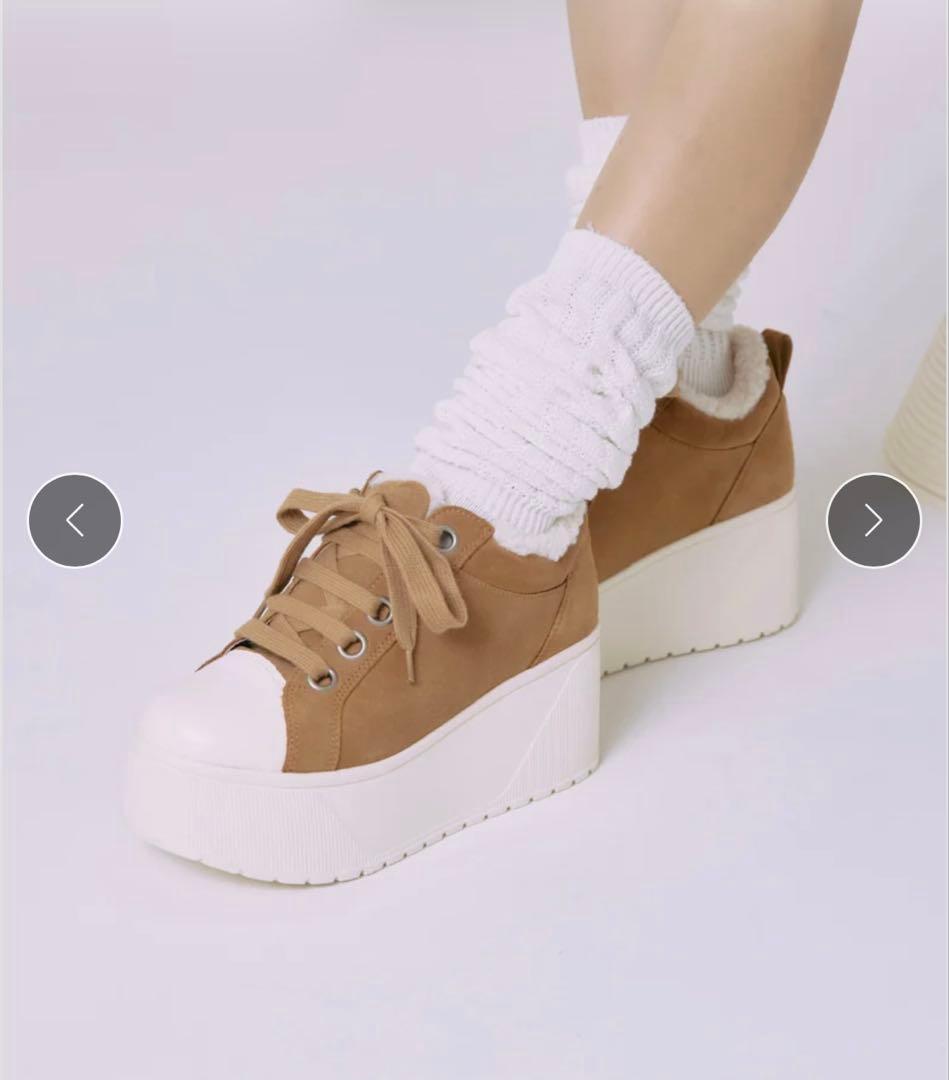 CRAMMY プラットフォーム スエードスニーカー Mサイズ 新品未使用