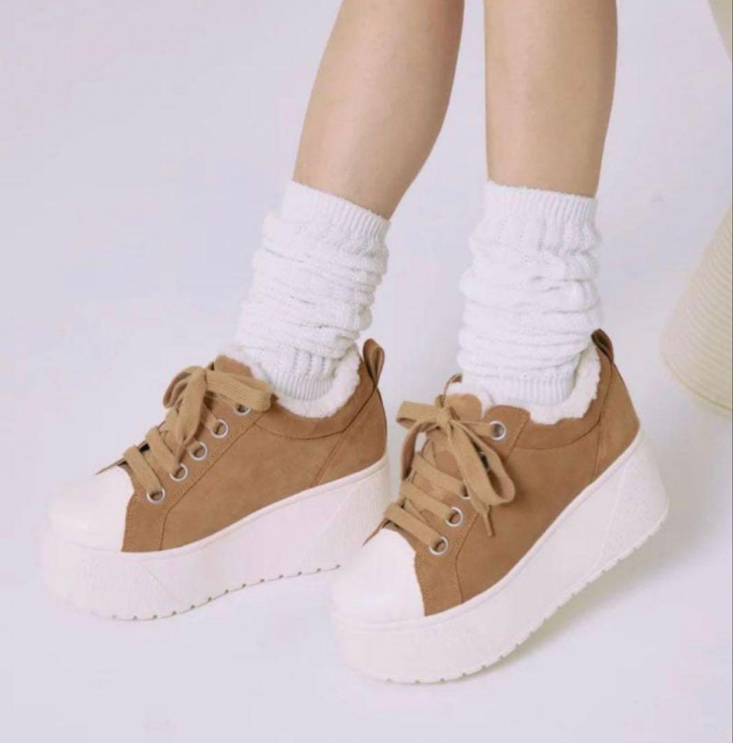 CRAMMY プラットフォーム スエードスニーカー Mサイズ 新品未使用