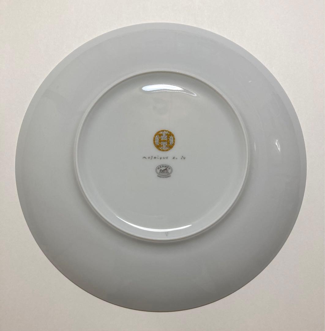 エルメス　デザートプレート　HERMESモザイクヴァンキャトル24ゴールド洋食器