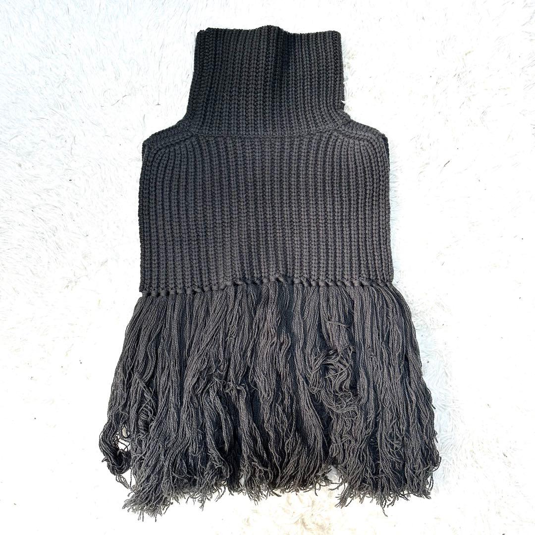 HYKE ハイク フリンジニットベスト ケープ　オリーブ