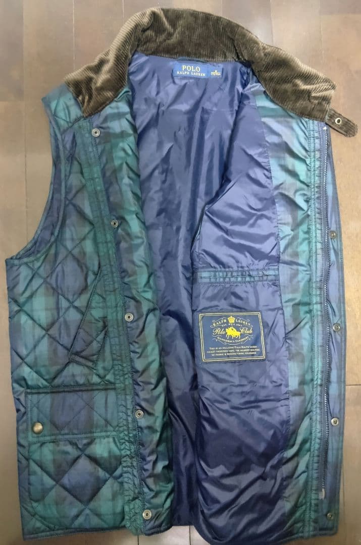 Polo Ralph Lauren ブラックウォッチ キルティングベスト M