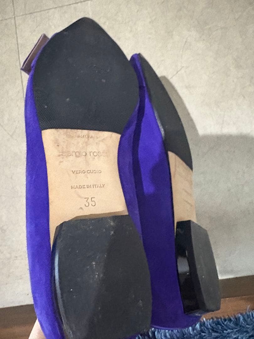 ♡Sergio Rossi 紫 フラットシューズ♡裏貼り済　早いもの勝ち