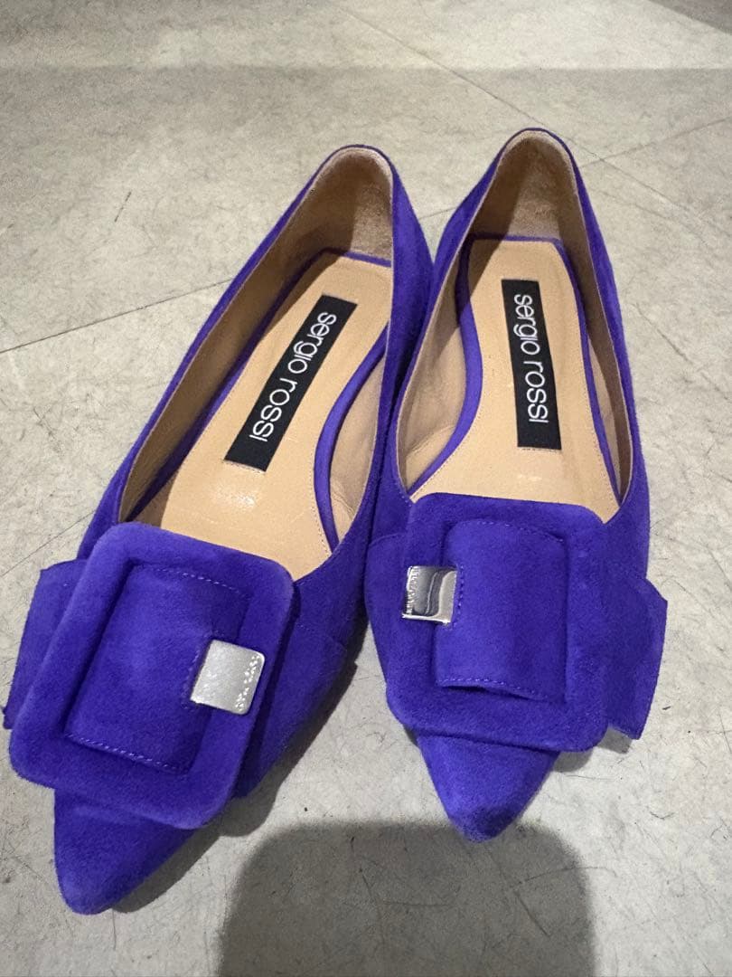 ♡Sergio Rossi 紫 フラットシューズ♡裏貼り済　早いもの勝ち