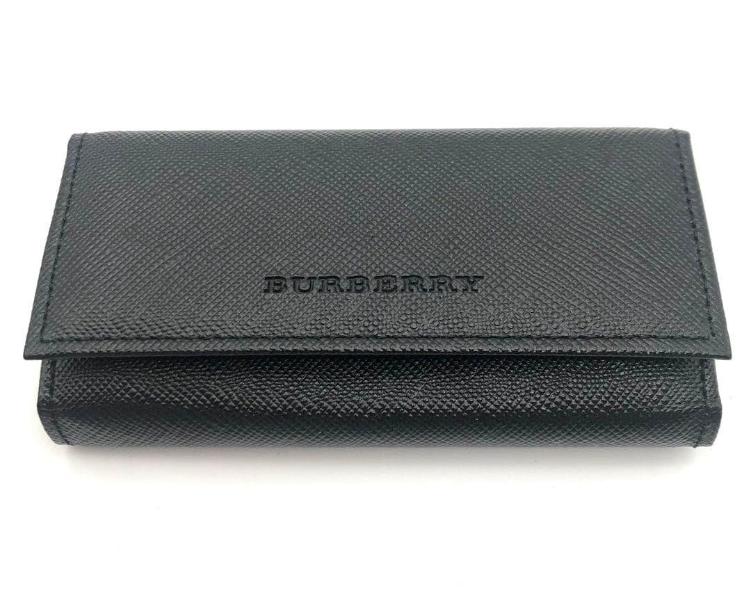 R 未使用品！！BURBERRY ブラック レザー キーケース　バーバリー
