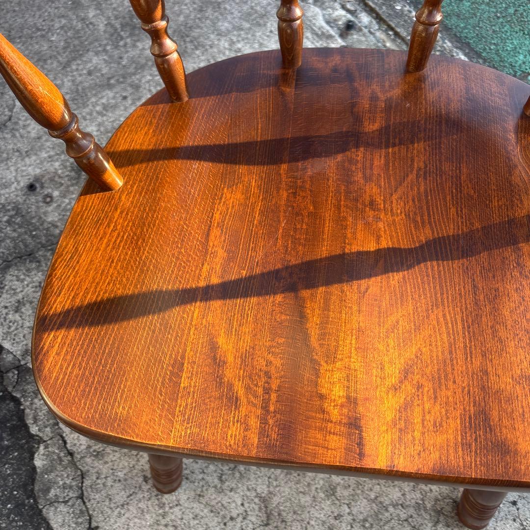 飛騨産業 キツツキ アームチェア 持ち手 ろくろ脚 ヴィンテージ①