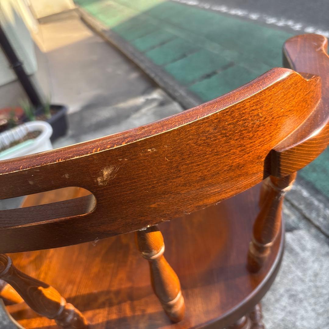 飛騨産業 キツツキ アームチェア 持ち手 ろくろ脚 ヴィンテージ①