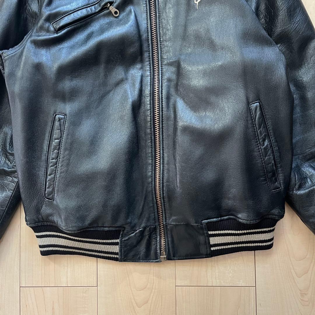 ぼ*ー様 90s ECKO UNLTD　レザー スタジャン ラムレザー