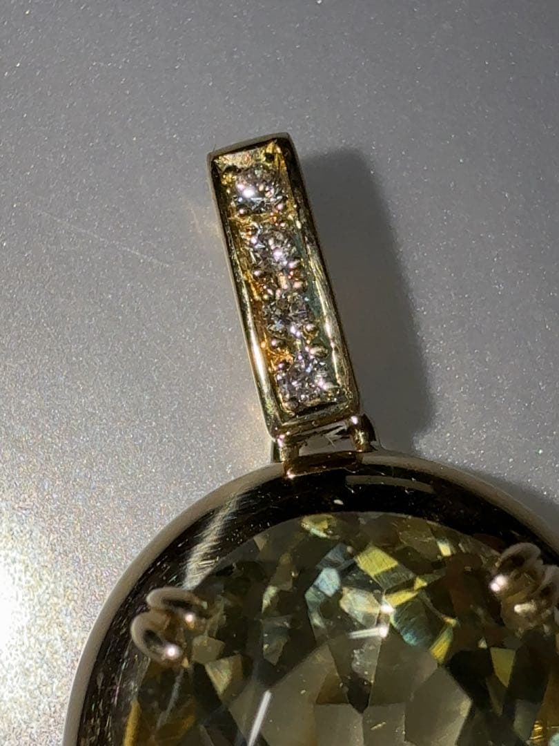 「見切り品」 K18イエローベリルペンダント　 YM