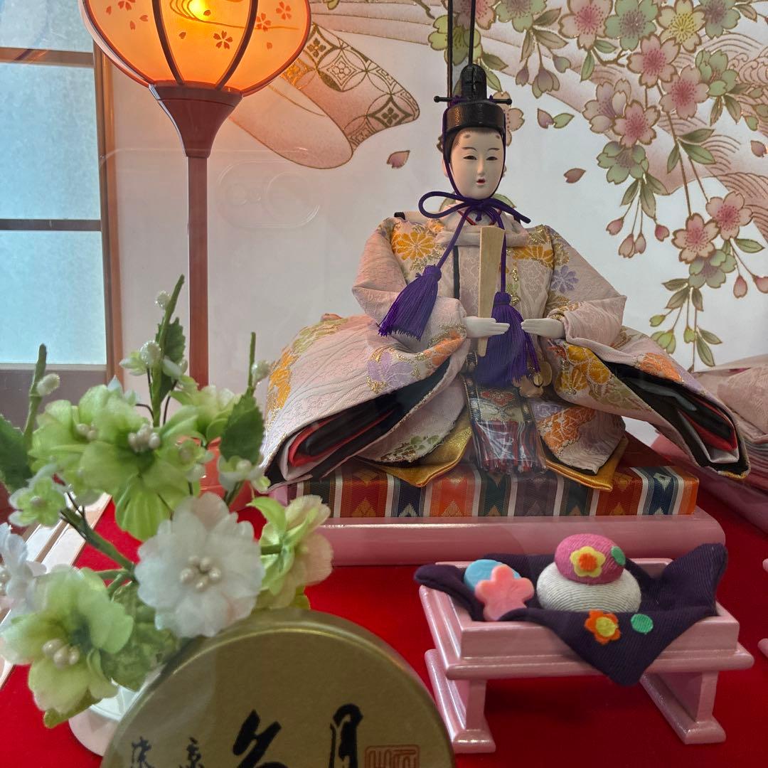 雛人形　アクリルケース　木枠ピンク（※2月9日削除予定）